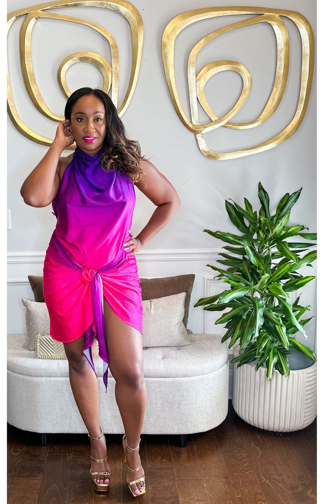 
  
  Ciara Ombré Satin Dress
  
