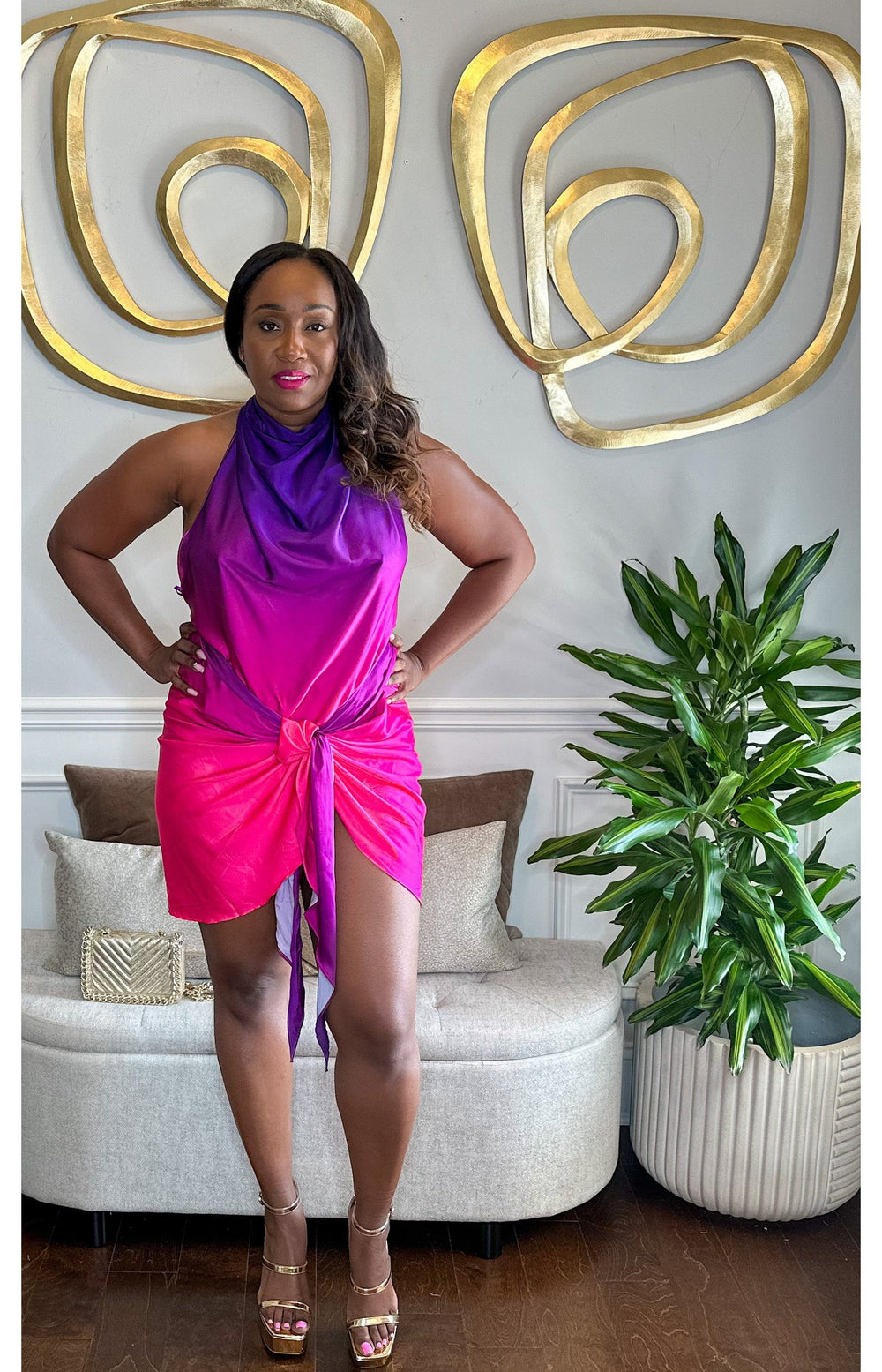 
  
  Ciara Ombré Satin Dress
  
