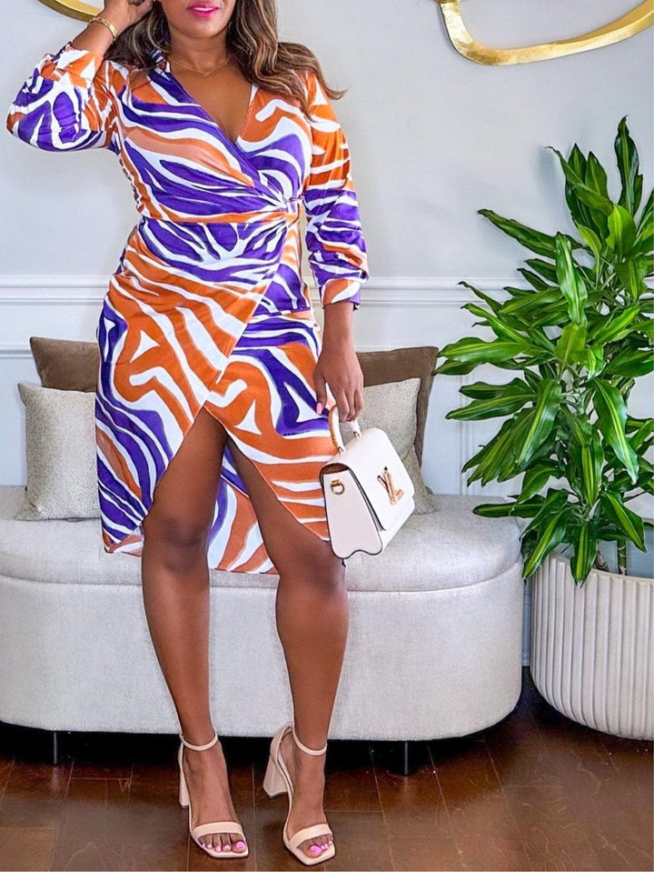 Style Elixir Get Our Trendy Zari High Split Long Sleeve Wrap Dress – Fashion Elixir