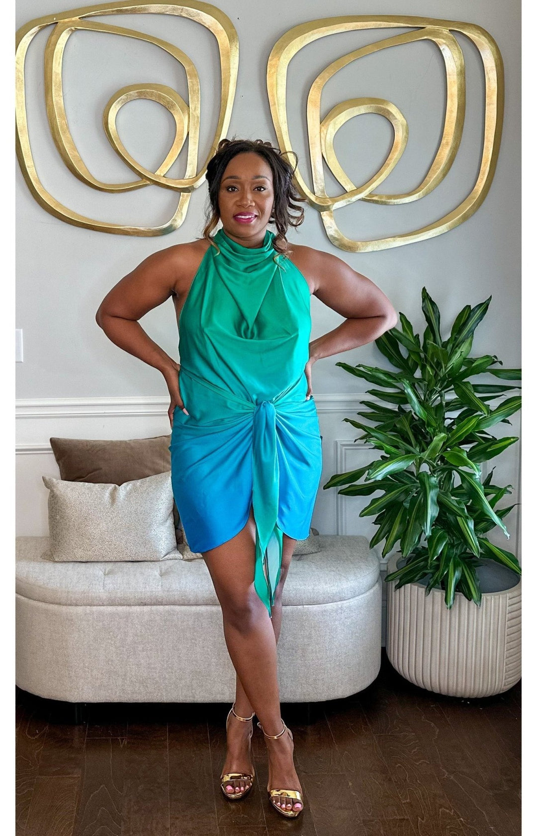 Serena Ombré Satin Dress - Fashion Elixir