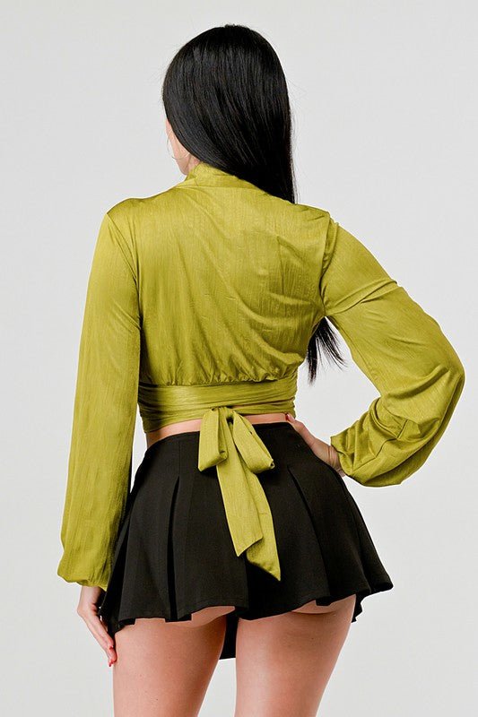 Simone Wrap Tie-Back Blouse - Fashion Elixir