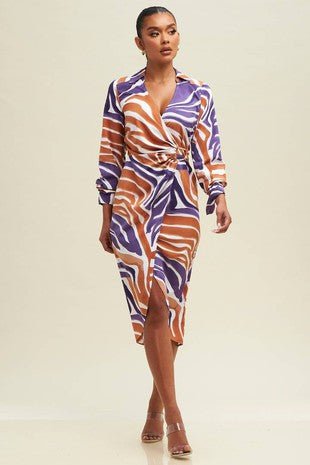 Zari High Split Wrap Dress - Fashion Elixir